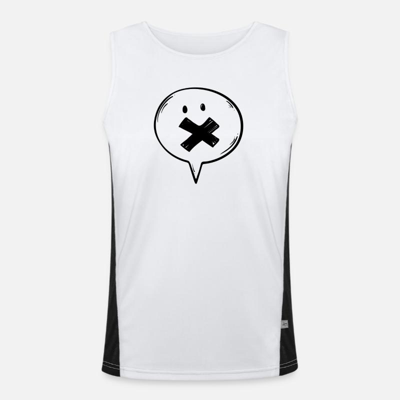 Speech Bubble Mute Men's Functional Contrast Tank Top 