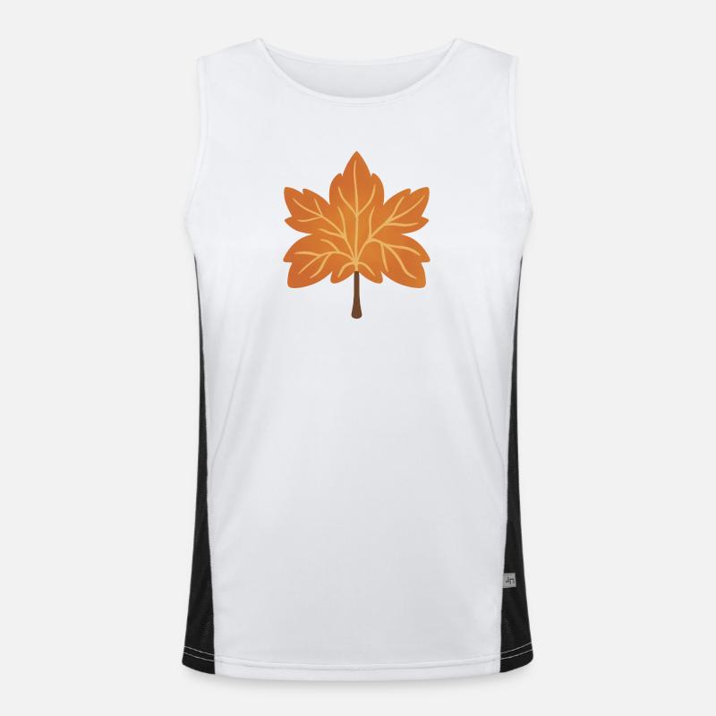 Autumn Maple Leaf Silhouette Men's Functional Contrast Tank Top 
