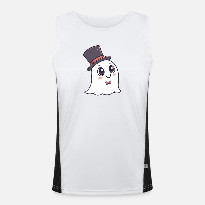 Chic Ghost Hat and Bow - Men's Functional Contrast Tank Top  - white/black