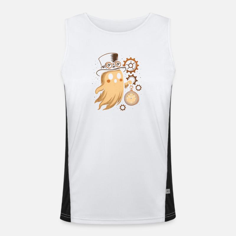 Steampunk Ghost Clockwork Men's Functional Contrast Tank Top 