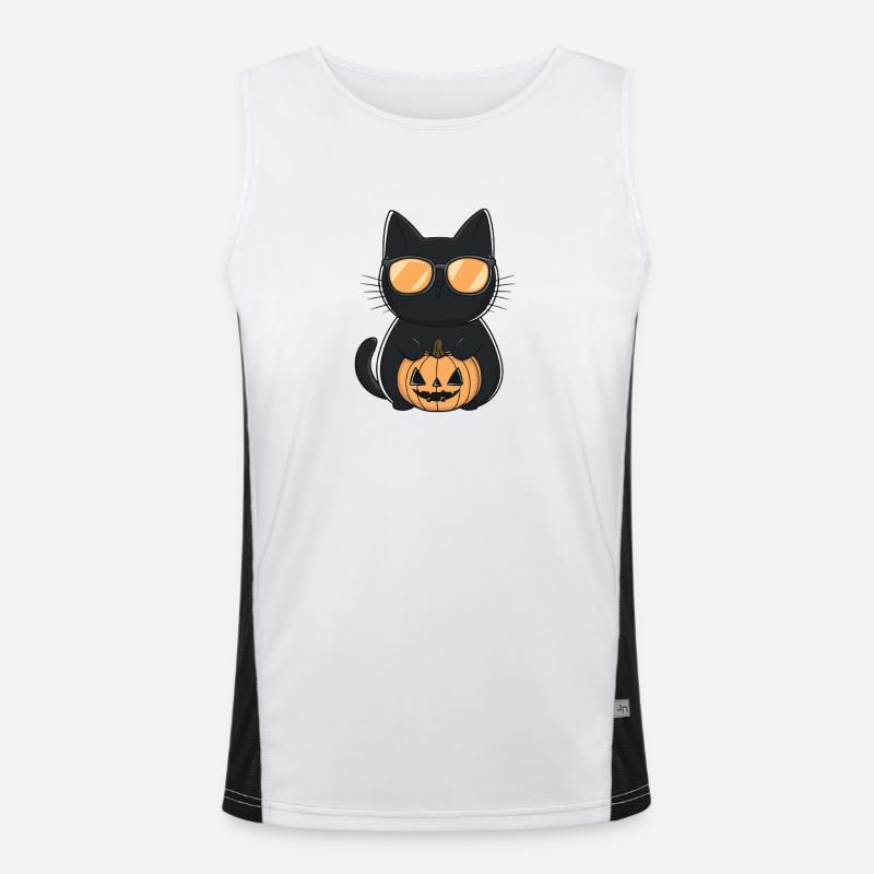 Chat Halloween Chat Débardeur respirant contrasté Homme 