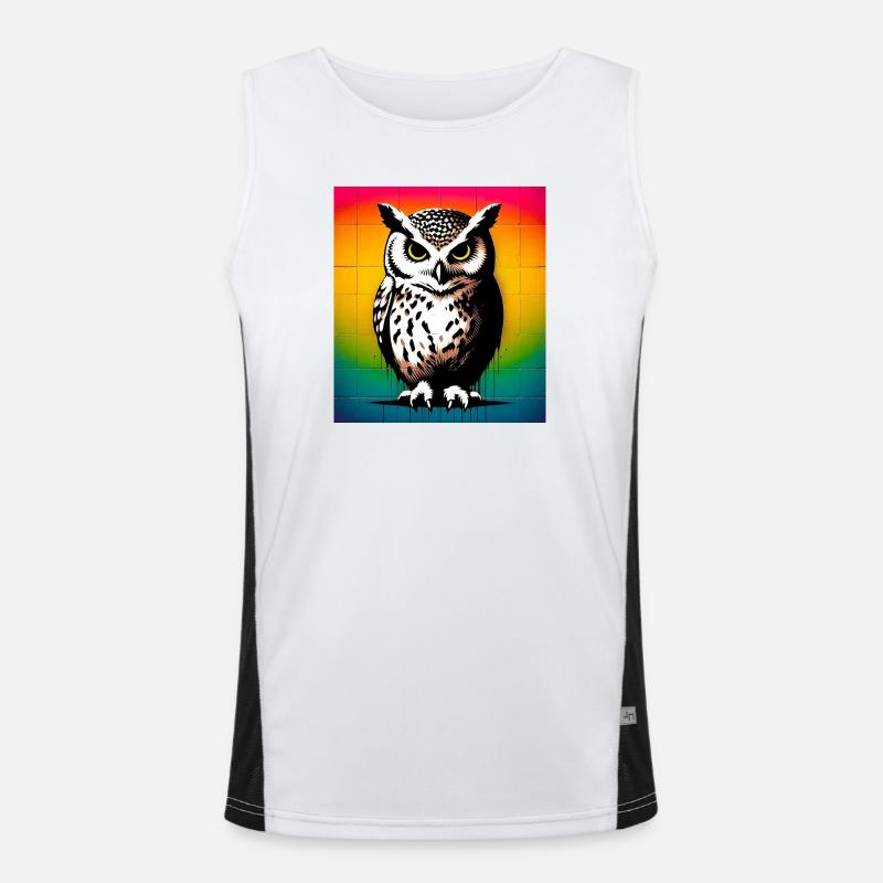 Eule Funktionelles Kontrast-Tank Top für Männer 