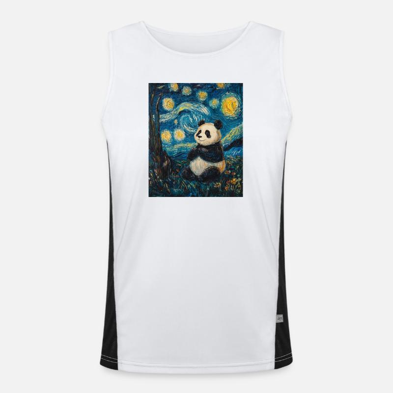 Panda Bär Van Gogh Style Starry Night Funktionelles Kontrast-Tank Top für Männer 