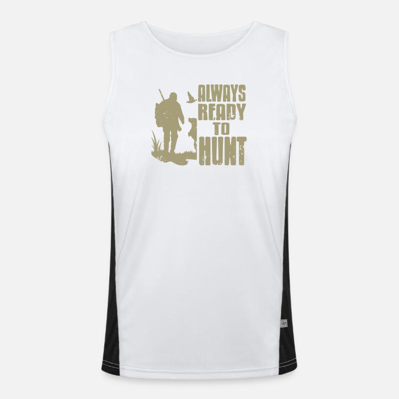 Always Ready To Hunt Rustic Hunting Passion Funktionelles Kontrast-Tank Top für Männer 