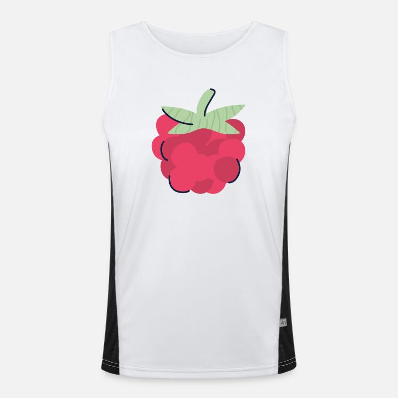 Raspberry Pop Art Berry Men's Functional Contrast Tank Top 