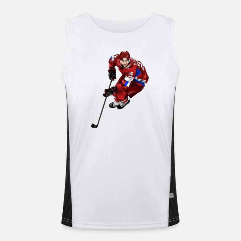 Roter Eishockeykämpfer Funktionelles Kontrast-Tank Top für Männer 