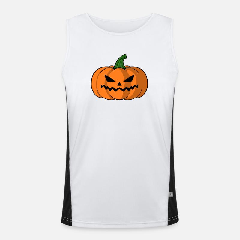 Bold Jack O Lantern Pumpkin Men's Functional Contrast Tank Top 