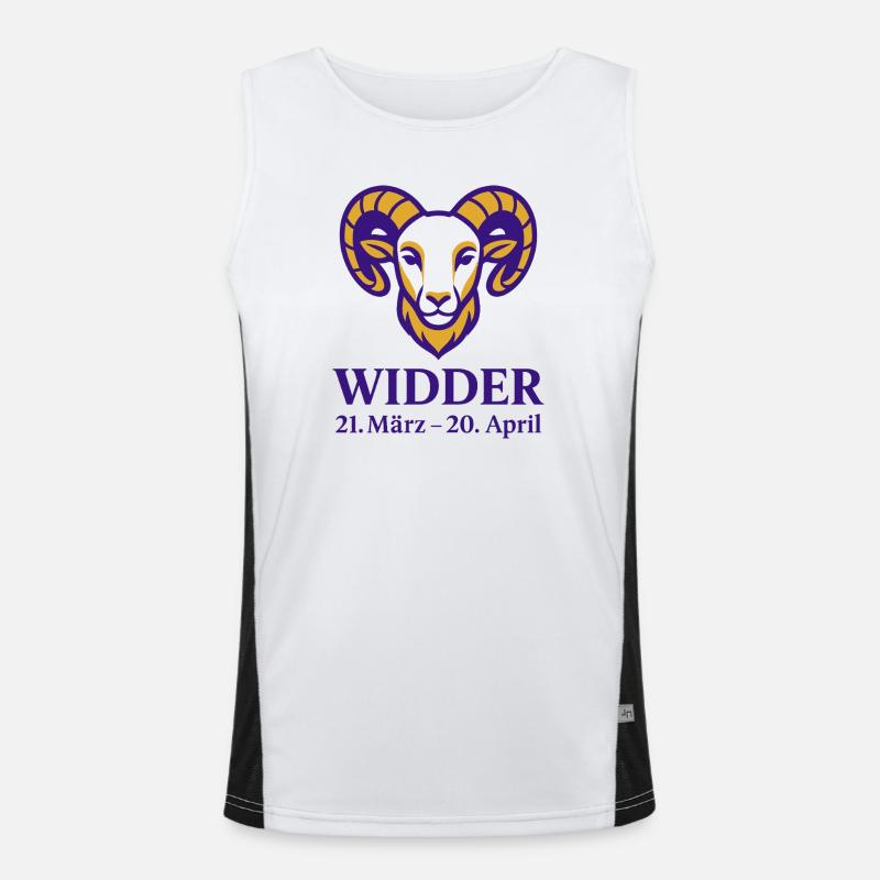 Sternzeichen Widder Funktionelles Kontrast-Tank Top für Männer 