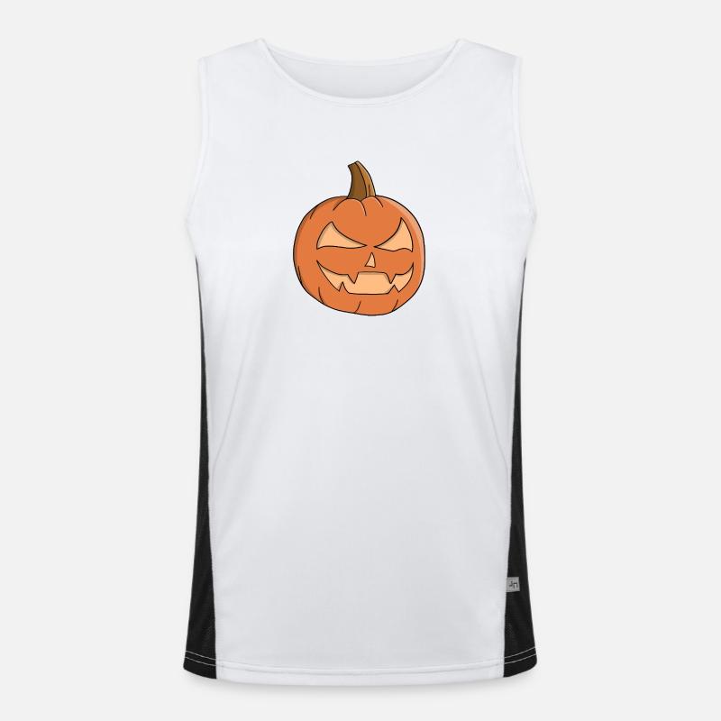 Mitternächtliches Jack-O-Lantern-Grinsen Funktionelles Kontrast-Tank Top für Männer 