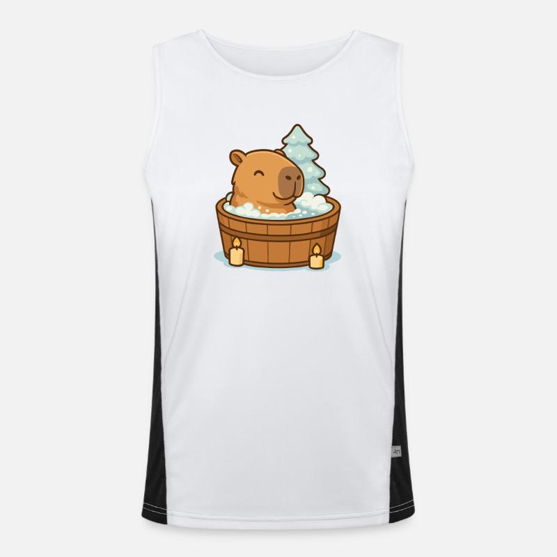 ✨ Wellness Capybara – Noël Débardeur respirant contrasté Homme 