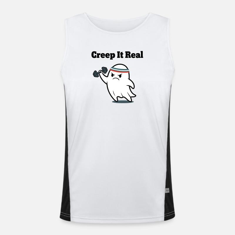 Creep It Real Ghost Workout - Men's Functional Contrast Tank Top - white/black