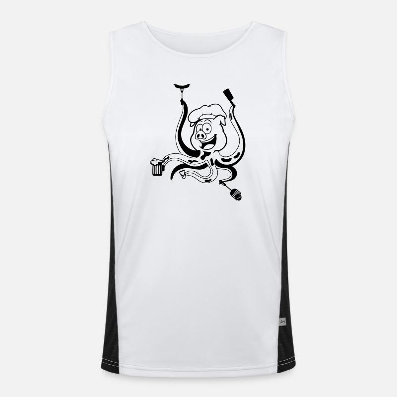 Grill Bacon Rigging - Men's Functional Contrast Tank Top  - white/black