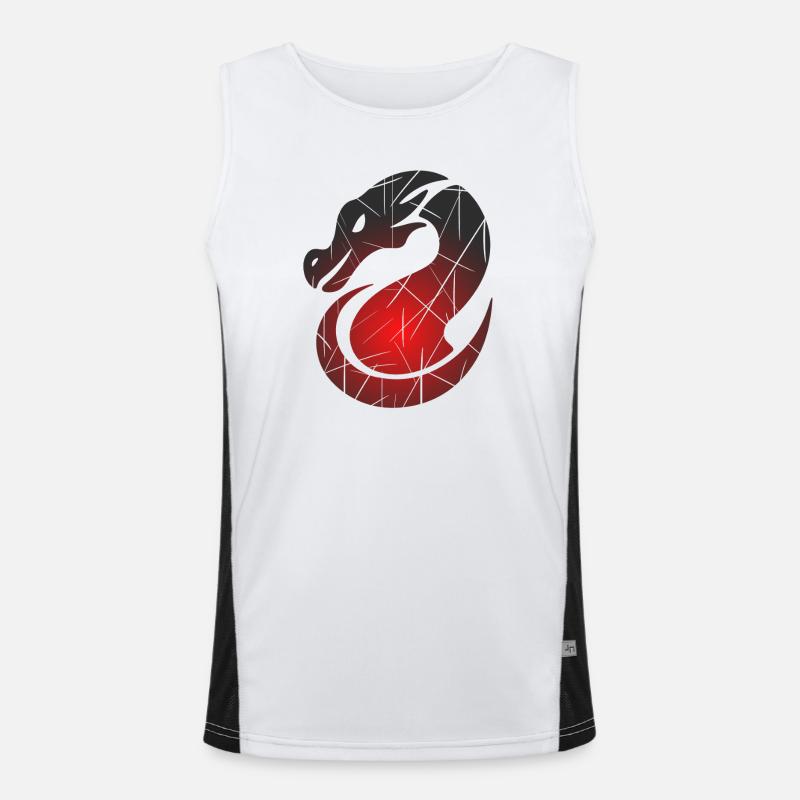 Red Dragon with Split Texture Men's Functional Contrast Tank Top 