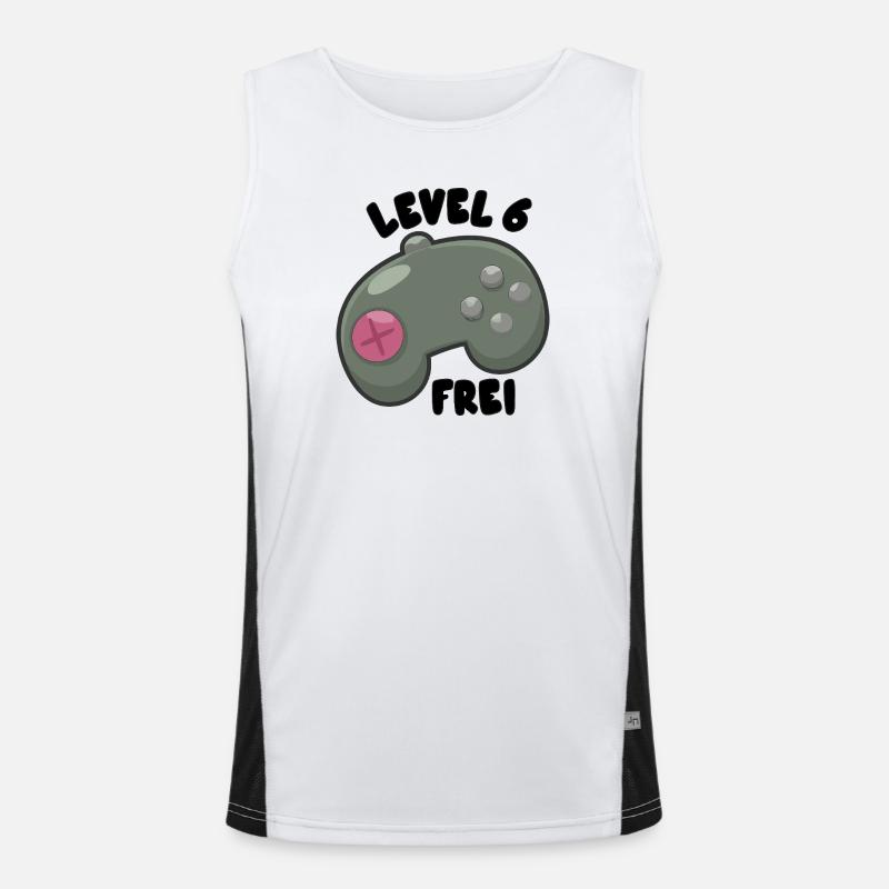 Level 6 Controller 6.Geburtstag Geburtstagsparty Funktionelles Kontrast-Tank Top für Männer 