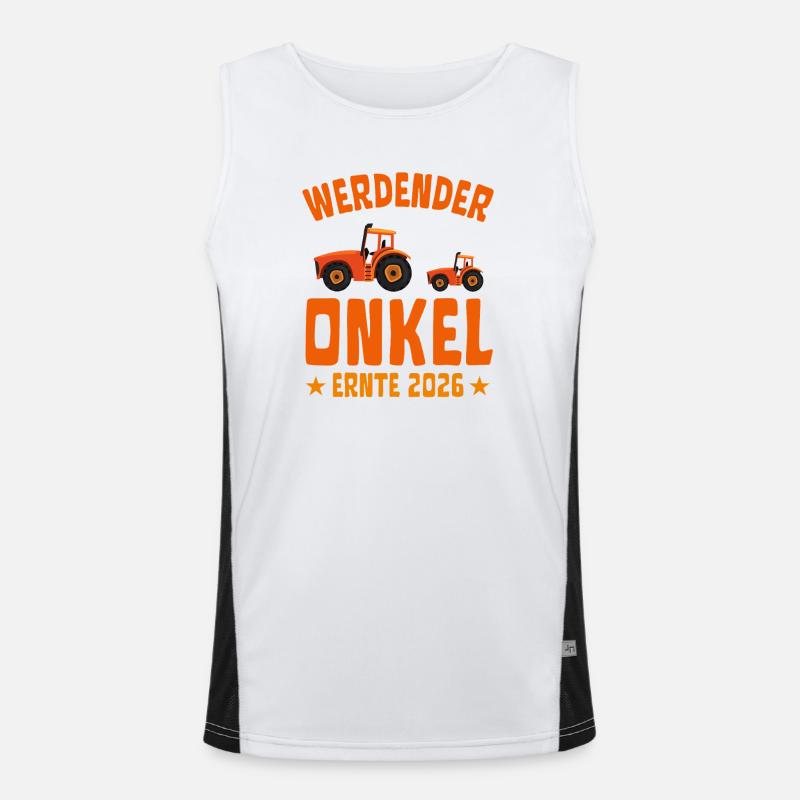 Werdender ONKEL Ernte 2026 Traktor Funktionelles Kontrast-Tank Top für Männer 