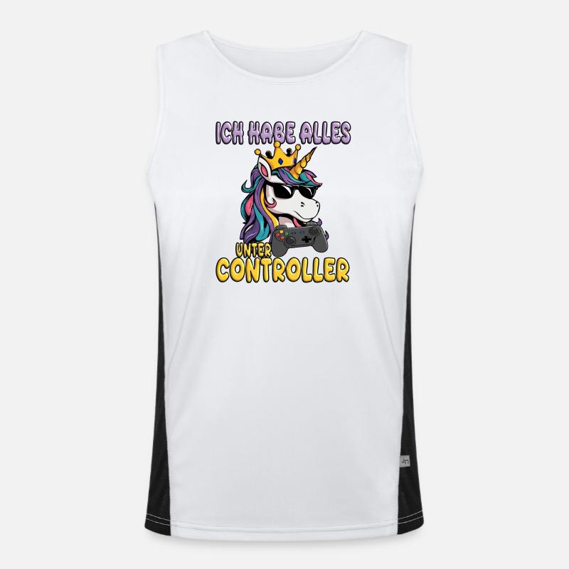 Alles unter controller - einhorn Funktionelles Kontrast-Tank Top für Männer 