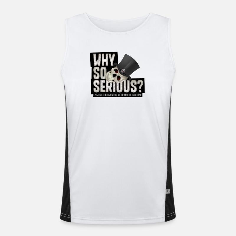 Why So Serious? – Skull humor design with top hat Men's Functional Contrast Tank Top 