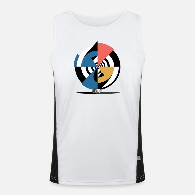 Abstrakt Geometrisch Funktionelles Kontrast-Tank Top für Männer 