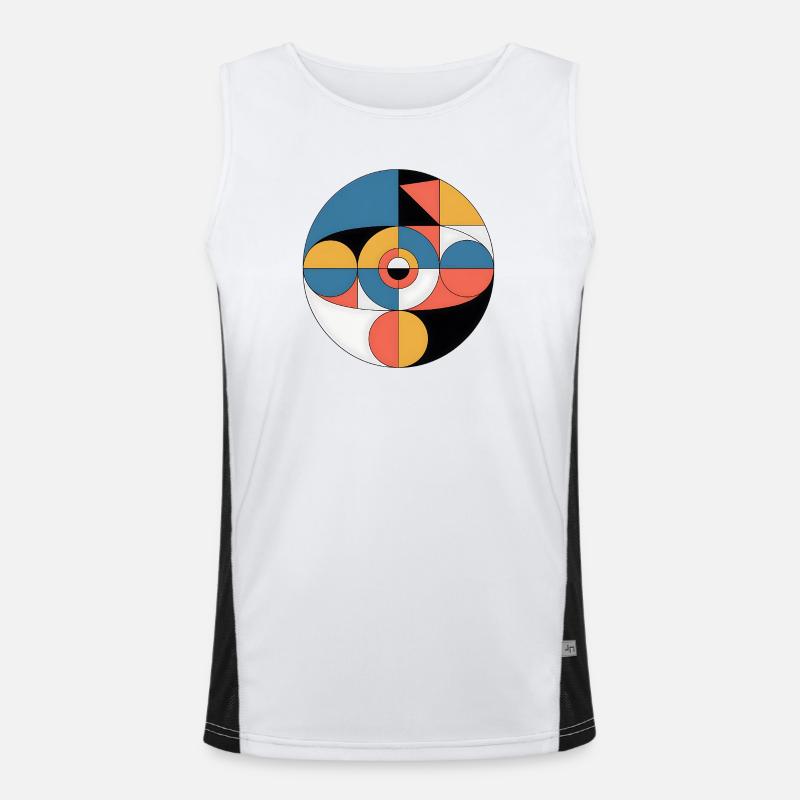 Abstrakt Geometrisch Funktionelles Kontrast-Tank Top für Männer 