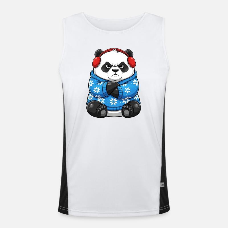 Grumpy Panda Tenue de Noël Hiver Drôle Débardeur respirant contrasté Homme 