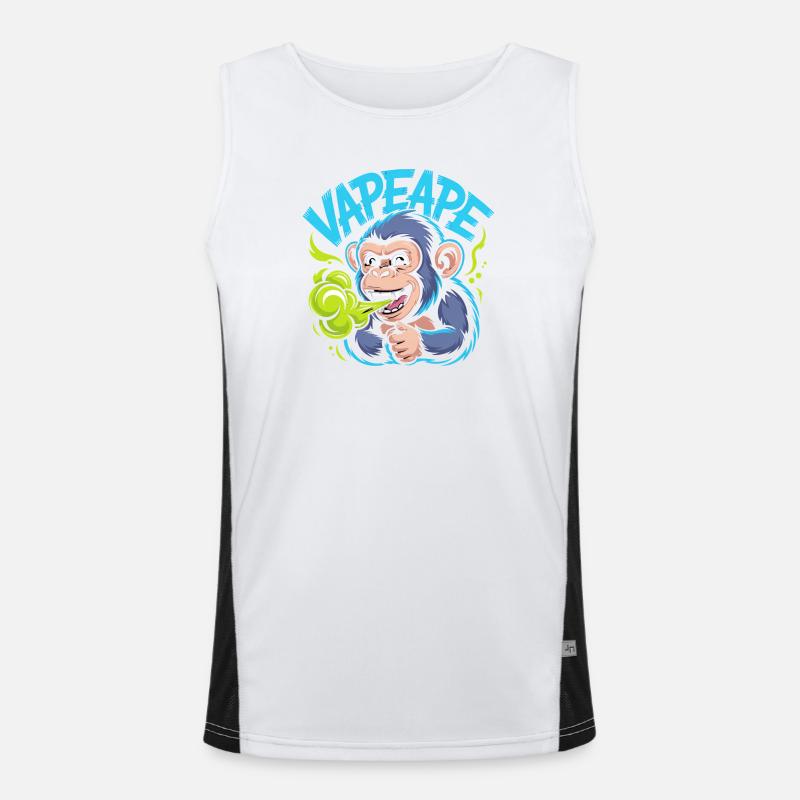 Vapeape Funny Monkey Graphic Men's Functional Contrast Tank Top 