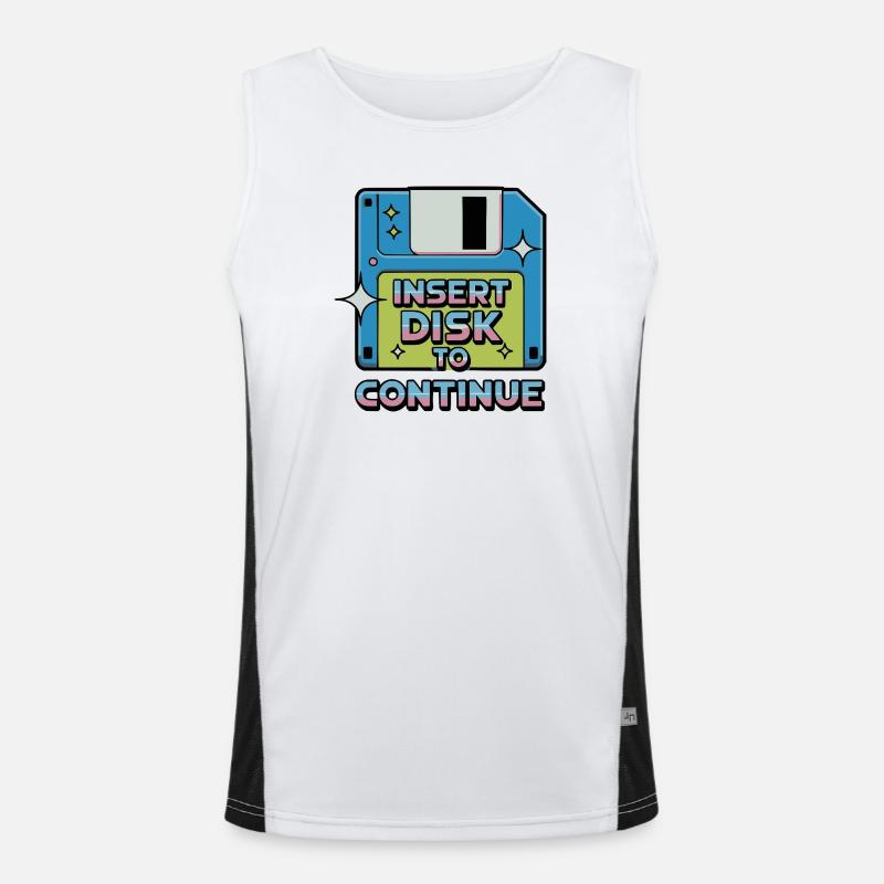 Y2K Retro – Insert Disk to Continue Funktionelles Kontrast-Tank Top für Männer 