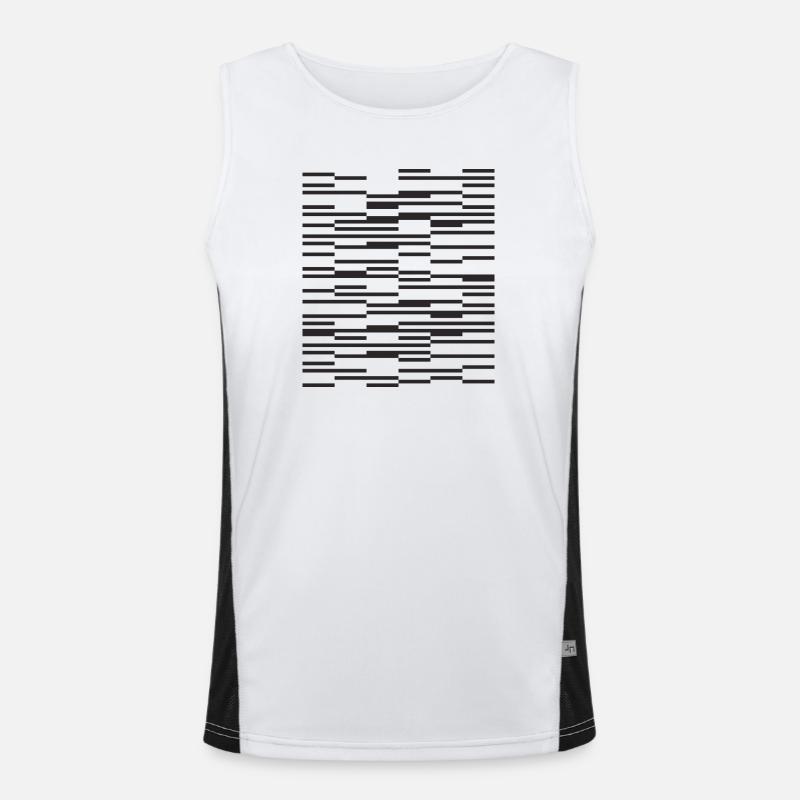 Lines design Minimalist Barcode - Men's Functional Contrast Tank Top  - white/black