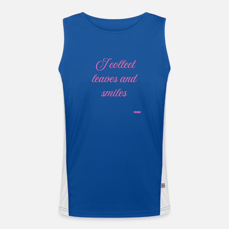 Feuilles et sourires rose script Débardeur respirant contrasté Homme 