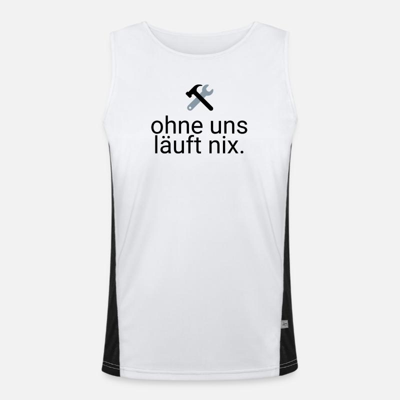 Bauarbeiter & Handwerker - Ohne uns läuft nichts! Funktionelles Kontrast-Tank Top für Männer 