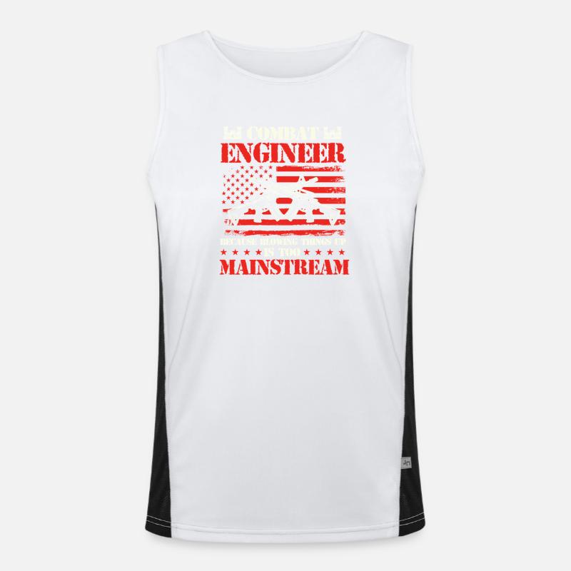Combat Engineer Blowing Things Up Joke Men's Functional Contrast Tank Top 
