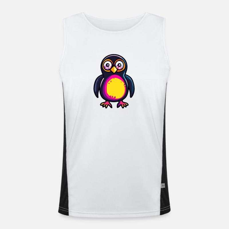 Penguin Halloween Zombie Men's Functional Contrast Tank Top 