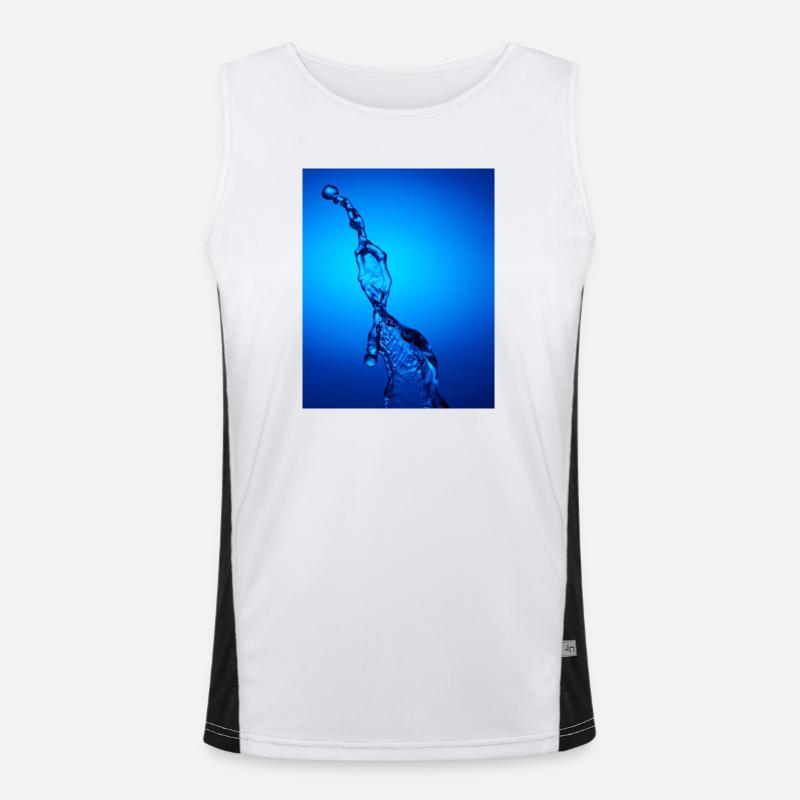 Blau hinterleuchtetes Wasser Abstrakt Funktionelles Kontrast-Tank Top für Männer 