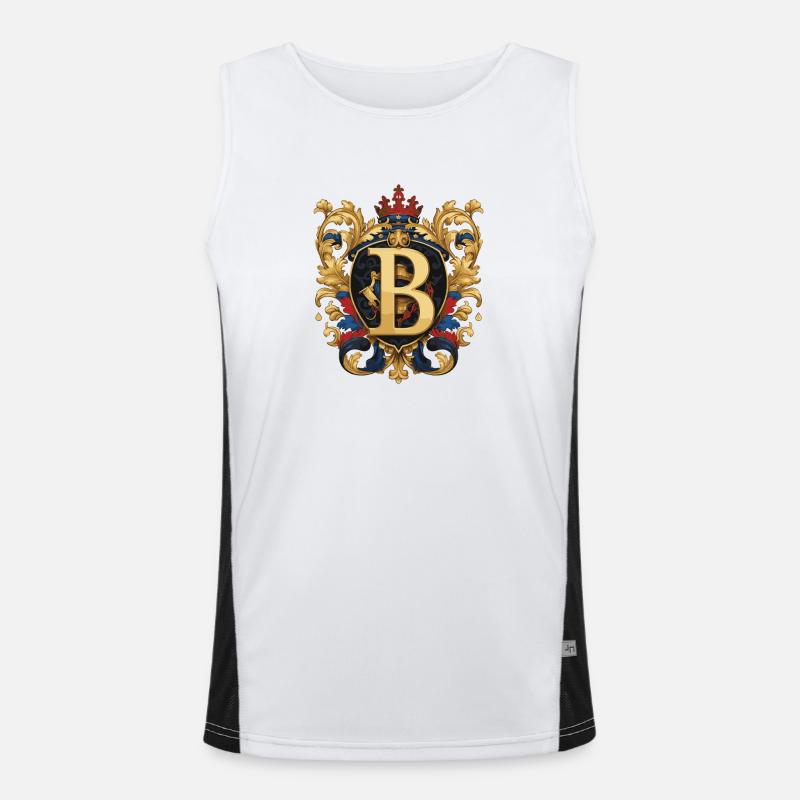 B Letter Name Crown Men's Functional Contrast Tank Top 