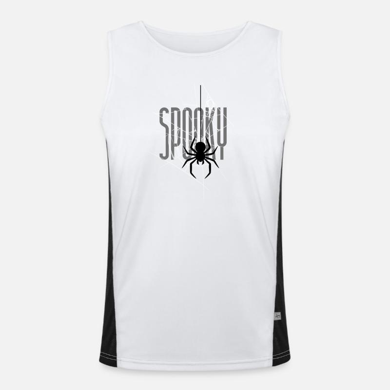 Spooky Halloween Spinnennetz Funktionelles Kontrast-Tank Top für Männer