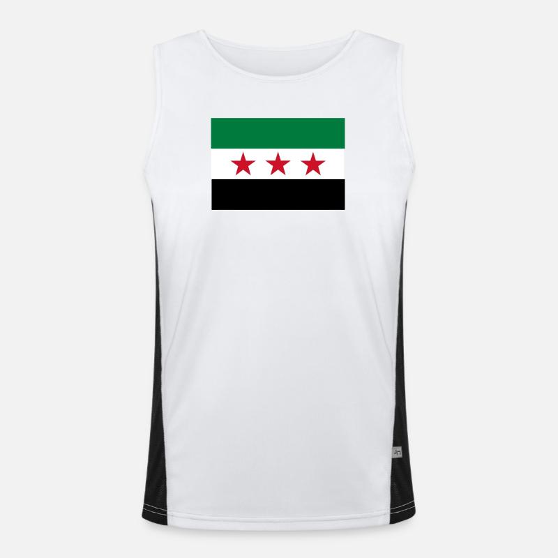 Drapeau étoile vert blanc noir Débardeur respirant contrasté Homme 
