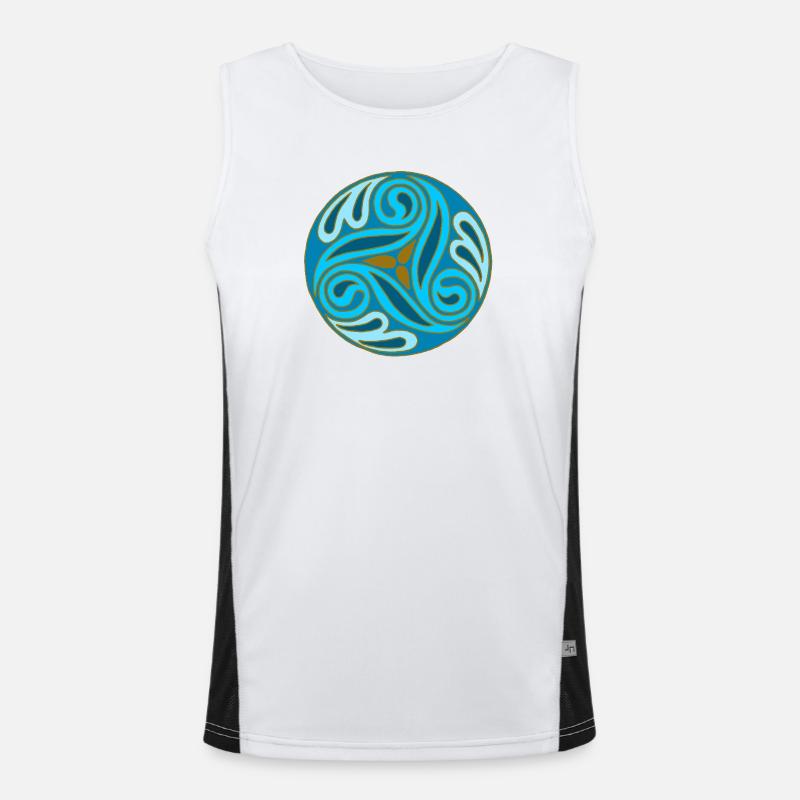 Blaue keltische Kugel Funktionelles Kontrast-Tank Top für Männer 