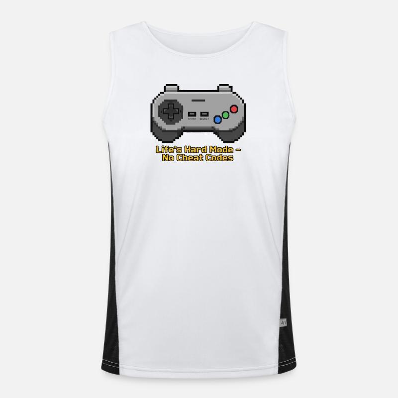 Life's Hard Mode No Cheat Codes Men's Functional Contrast Tank Top 