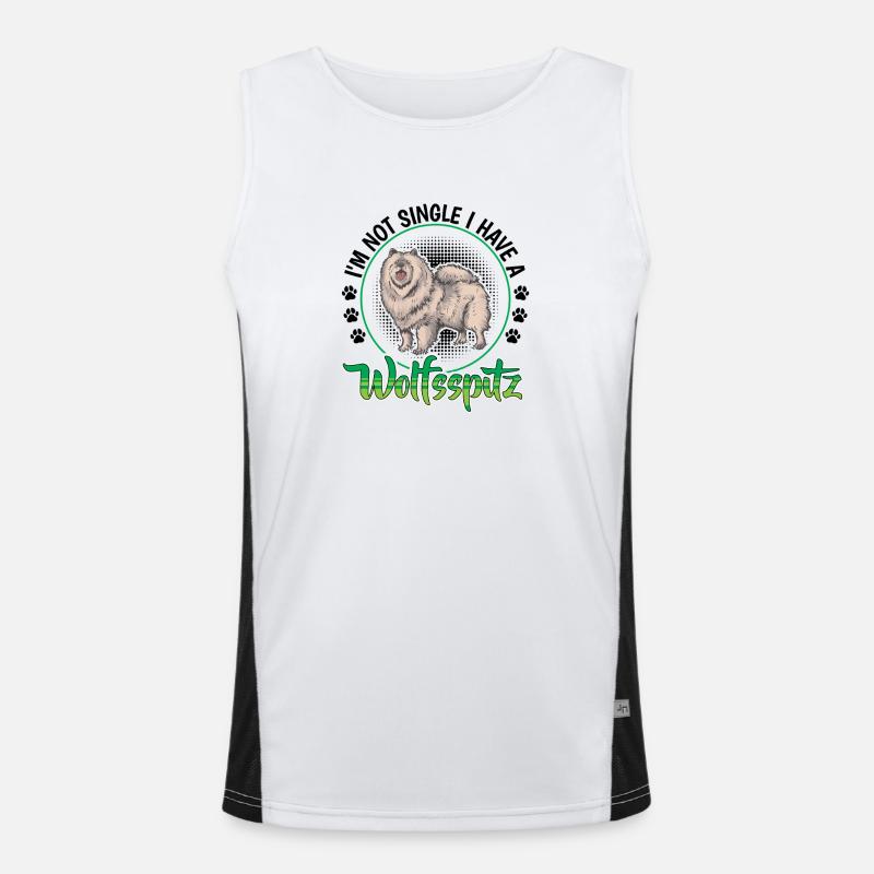 Wolfspitz not single German Wolfspitz - Men's Functional Contrast Tank Top  - white/black