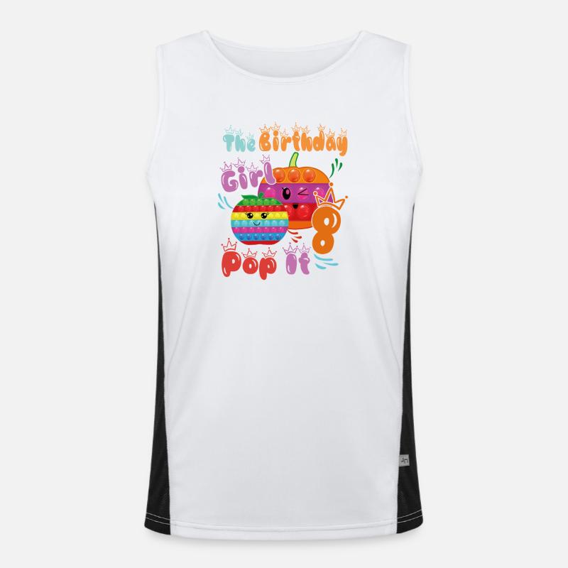 Das Geburtstagskind Pop-It 8 Funktionelles Kontrast-Tank Top für Männer 