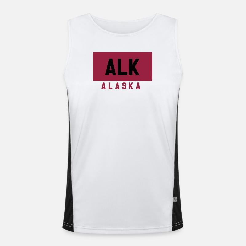 Typographie de l’Alaska en couleur rubis Débardeur respirant contrasté Homme 