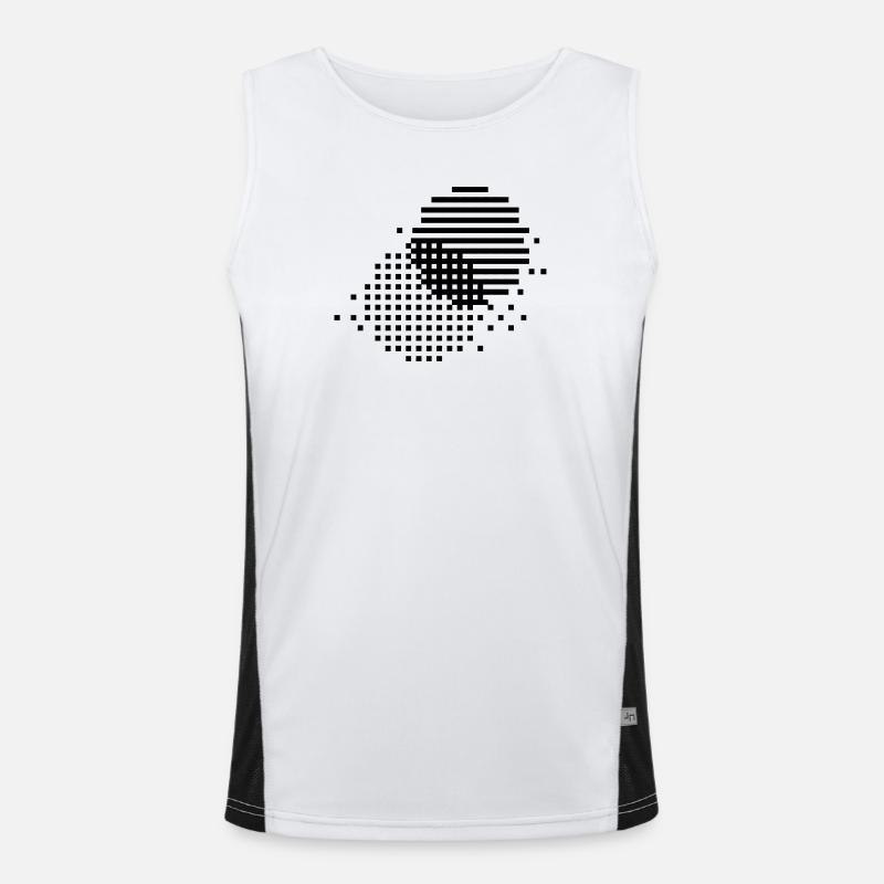 circle lines and dots design Men's Functional Contrast Tank Top 