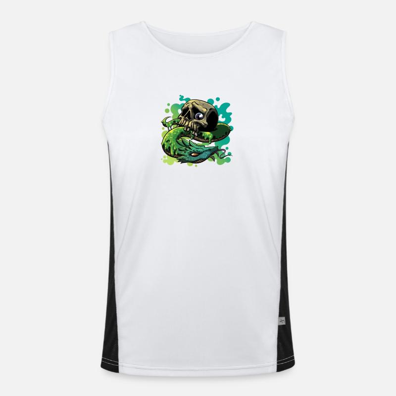 Neon Snake Skull Men's Functional Contrast Tank Top 