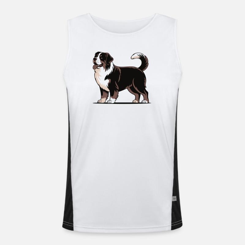 Bernese Mountain Dog Men's Functional Contrast Tank Top 