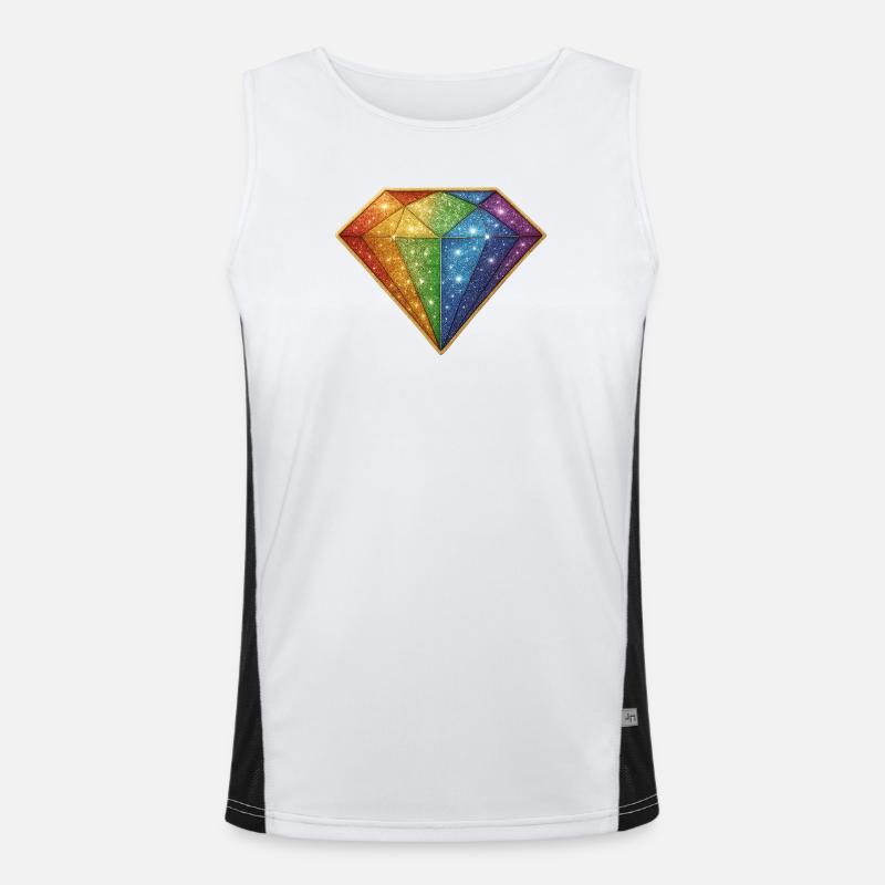 Regnbueglitterdiamant - Funksjonell kontrast-singlet for menn  - hvit/svart