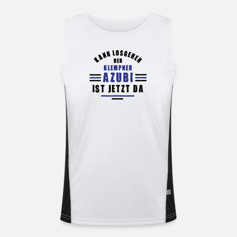 Trainee Plumber Apprenticeship Training Plumber Training - Men's Functional Contrast Tank Top  - white/black