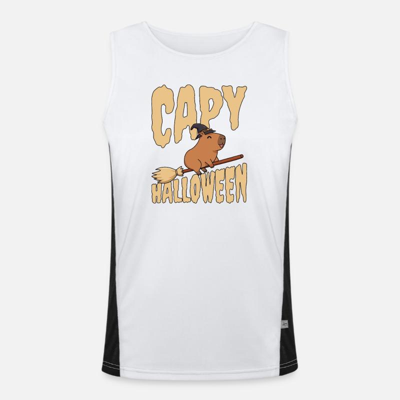 Capybara Halloween Funktionelles Kontrast-Tank Top für Männer 