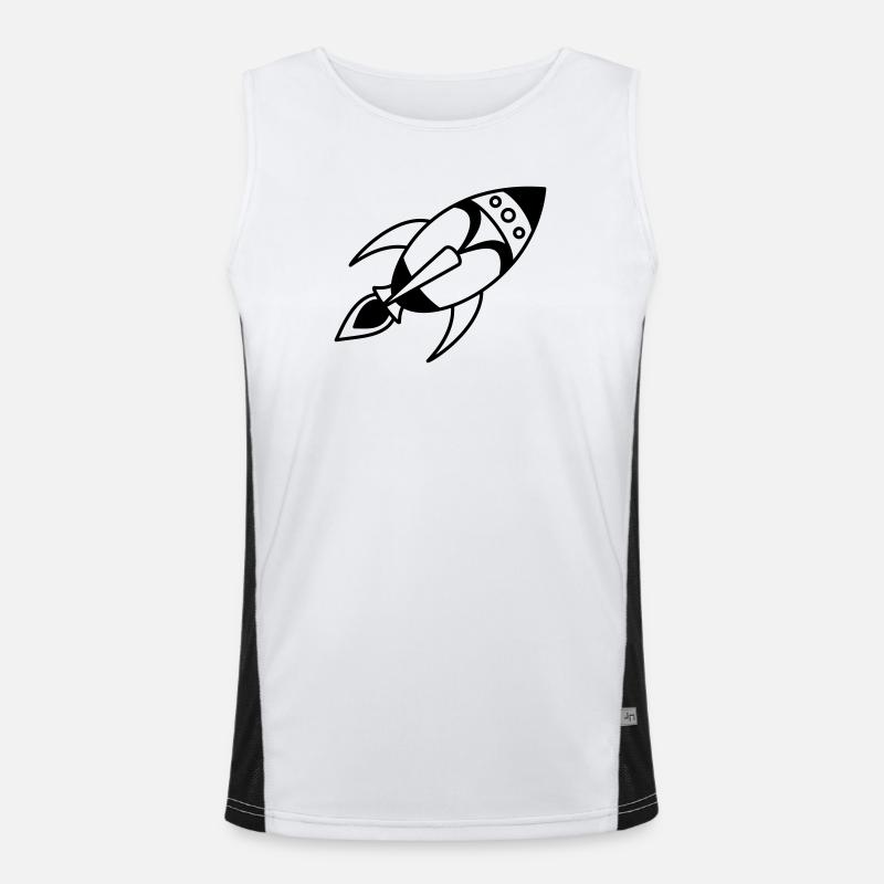 Fusée spatiale rétro – Conception de vaisseau spatial Débardeur respirant contrasté Homme 