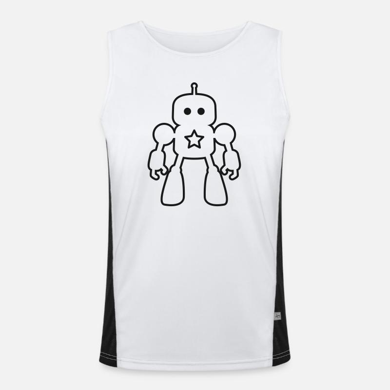 Robots – Artificial Intelligence Sci-Fi Design - Men's Functional Contrast Tank Top  - white/black