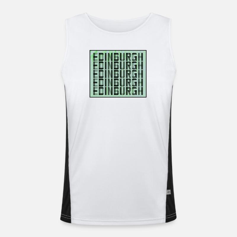 Edinburgh Grid Pattern - Men's Functional Contrast Tank Top  - white/black