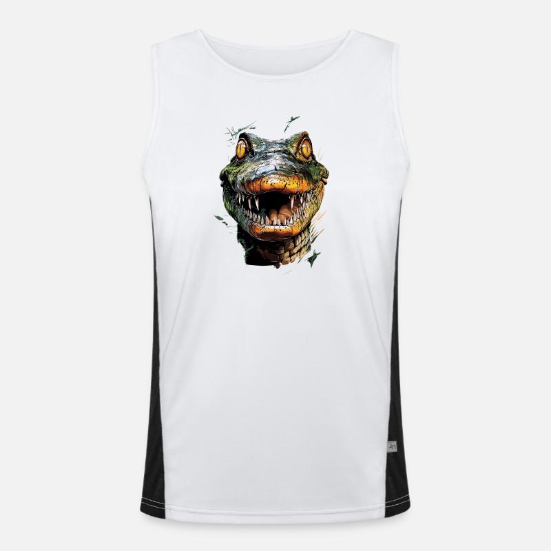 Caïman Crocodile Alligator Reptiles Crocodile Caïmans Débardeur respirant contrasté Homme 
